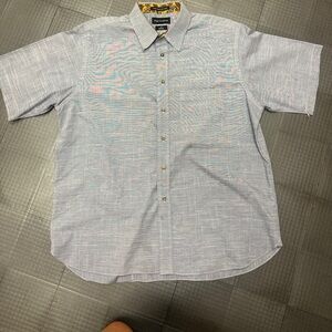 PAUL FREDRICK BLUE CLASSIC FIT BUTTON UP SHIRT MENS XL